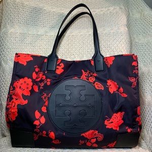 Tory Burch Ella Floral Printed Nylon Tote Bag